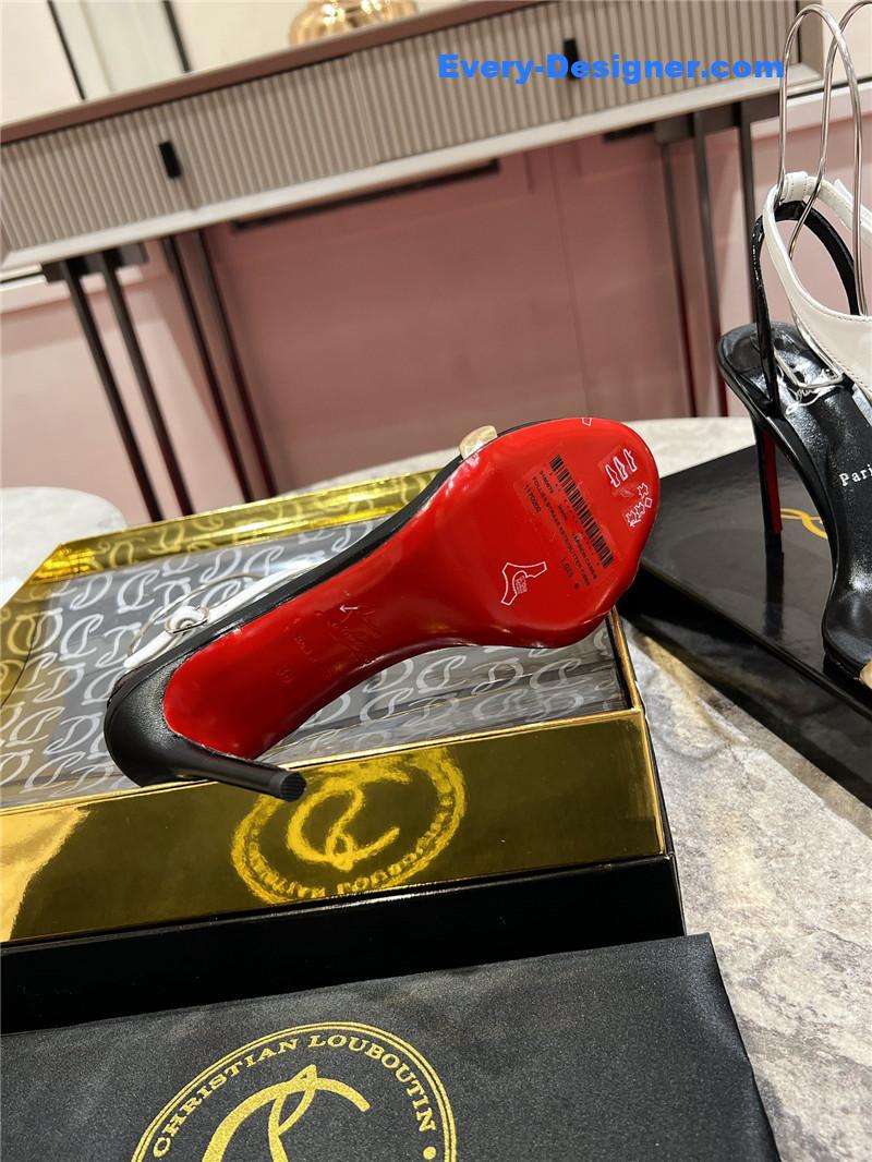 Chr1st1an louboutin athina 100 sandals black white