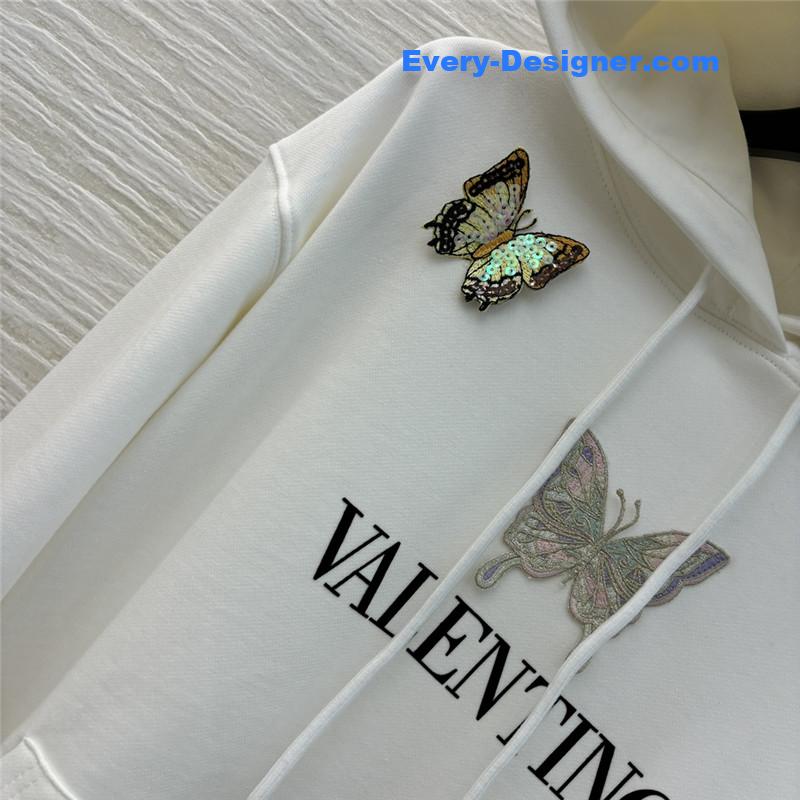 Va1e*ntin0 garavani white butterfly patches hoodie