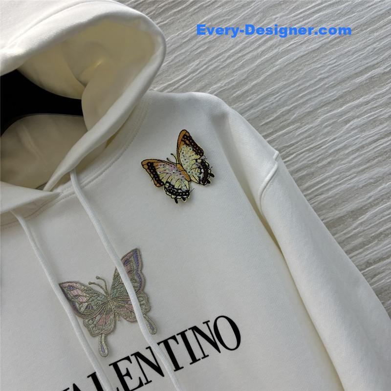 Va1e*ntin0 garavani white butterfly patches hoodie