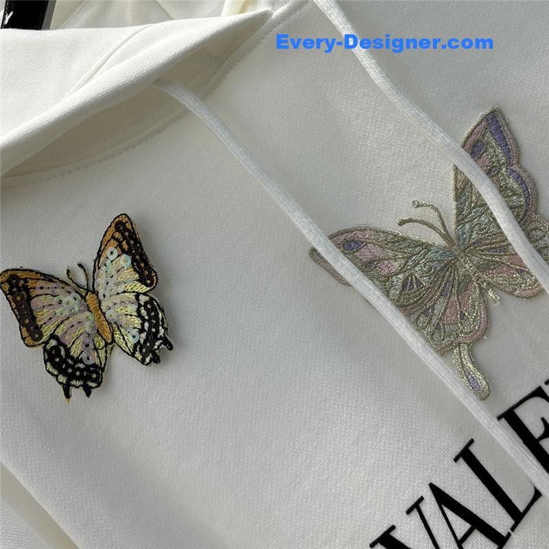 Va1e*ntin0 garavani white butterfly patches hoodie