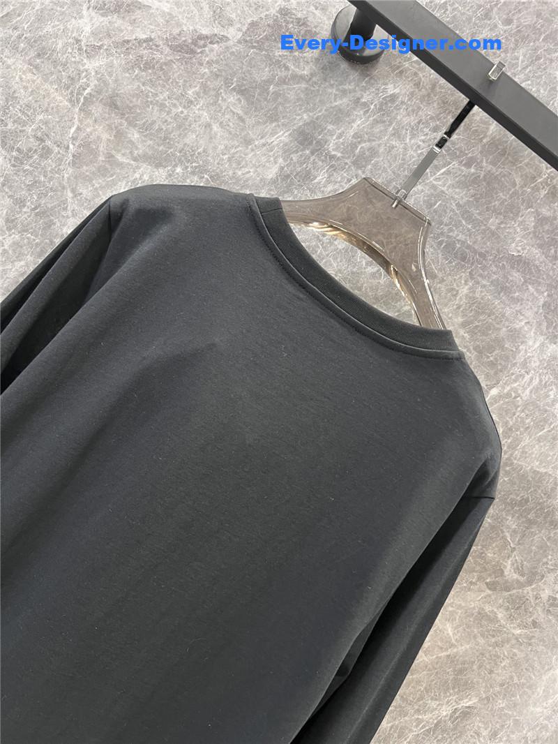 M1um1u bow-decorated long-sleeved t-shirt replica clothes