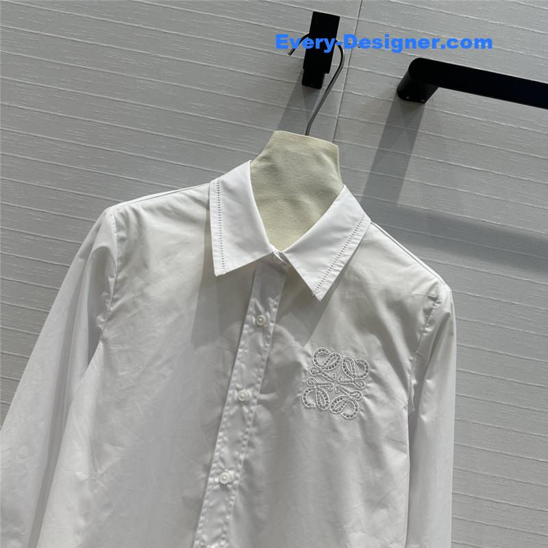 L0ew* hollow embroidery short shirt replica clothing sites