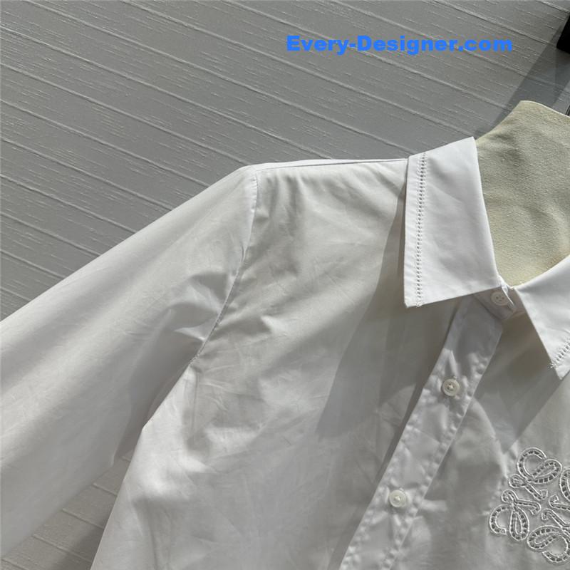 L0ew* hollow embroidery short shirt replica clothing sites