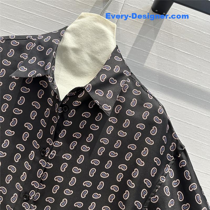 Pra*a cashew print silk shirt replicas clothes