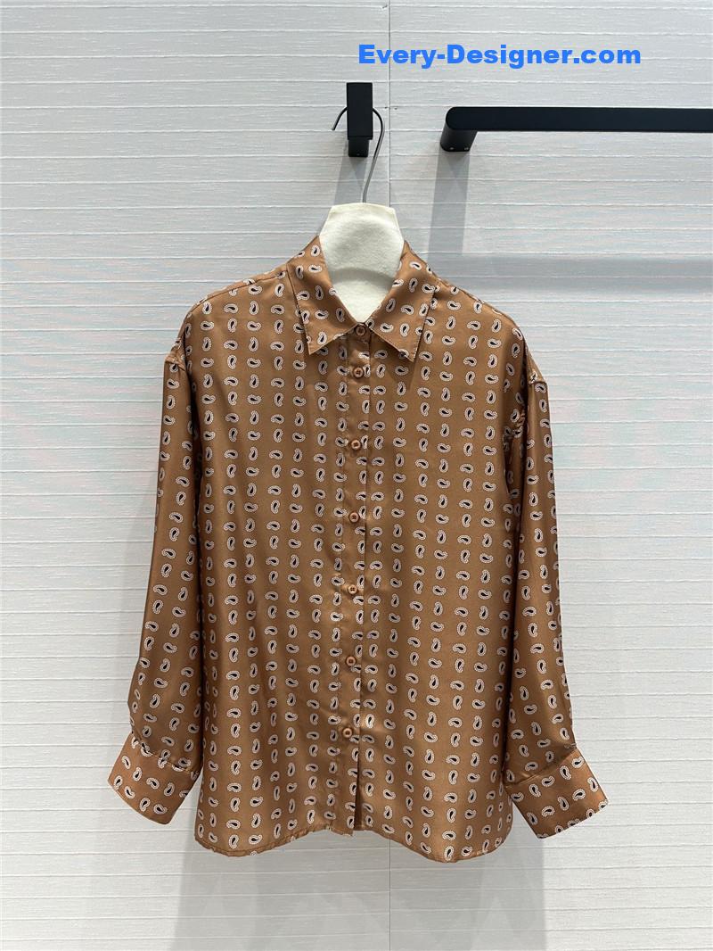 Pra*a cashew print silk shirt replicas clothes