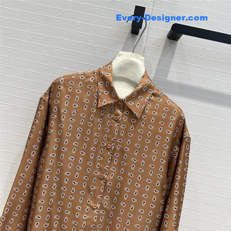 Pra*a cashew print silk shirt replicas clothes