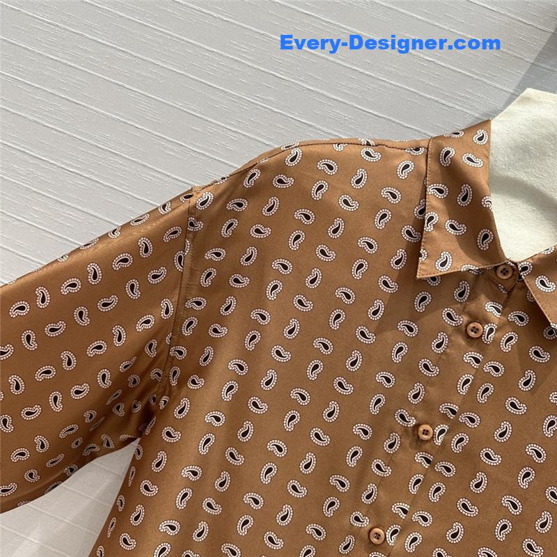 Pra*a cashew print silk shirt replicas clothes