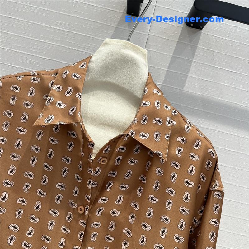Pra*a cashew print silk shirt replicas clothes