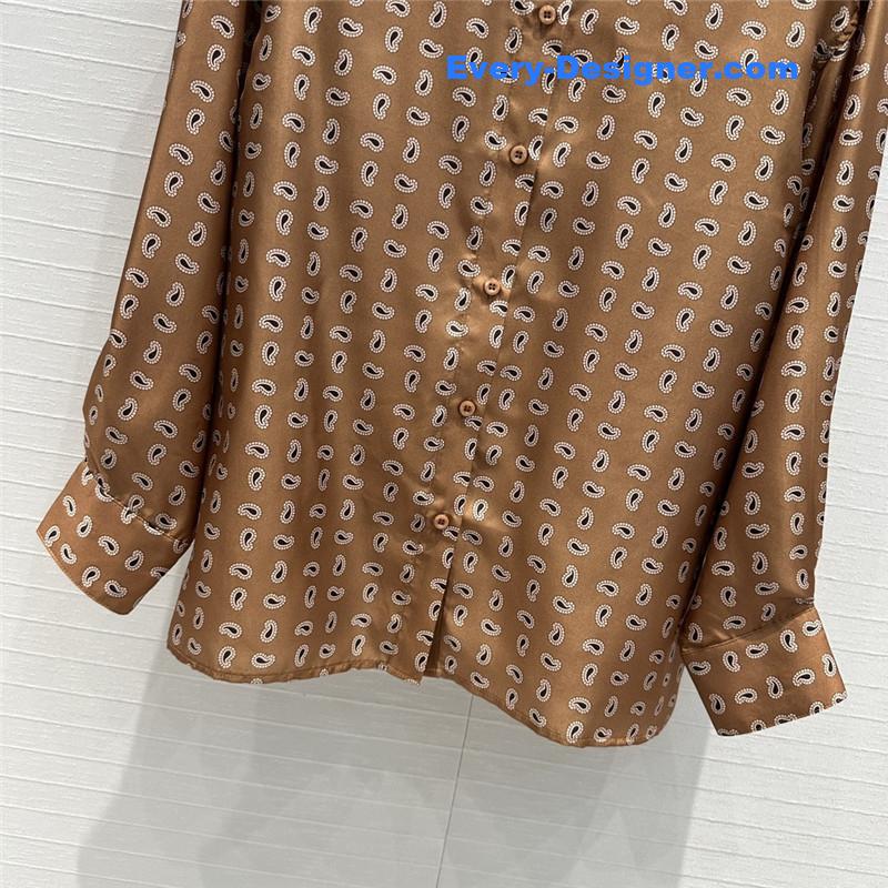 Pra*a cashew print silk shirt replicas clothes