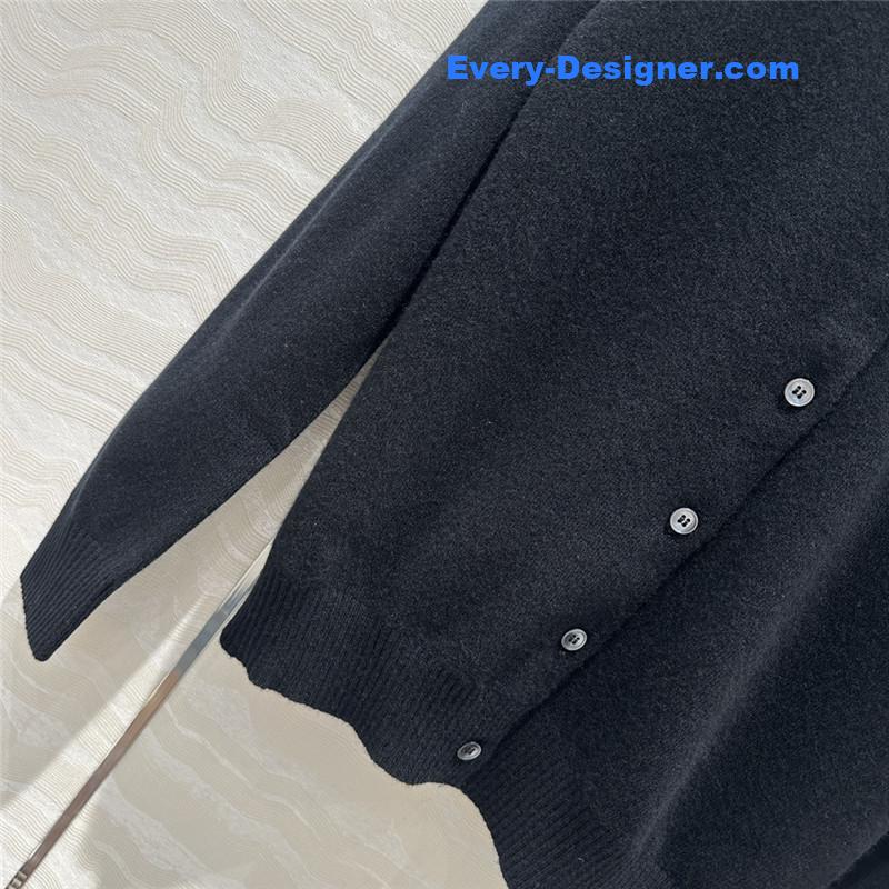 M1um1u letter cashmere lapel cardigan small coat replicas clothes