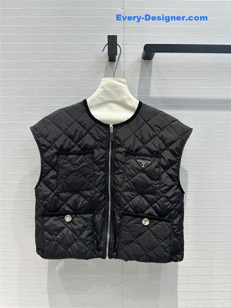 Pra*a quilted vest jacket replica clothes