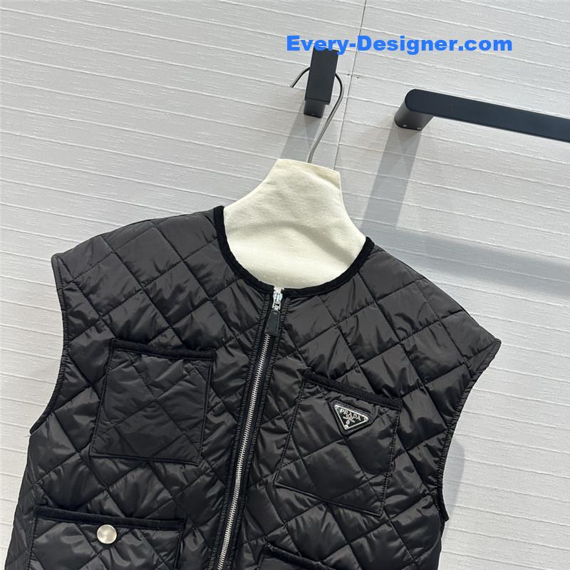 Pra*a quilted vest jacket replica clothes