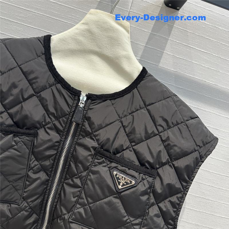 Pra*a quilted vest jacket replica clothes