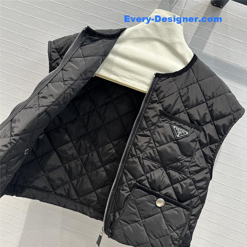Pra*a quilted vest jacket replica clothes