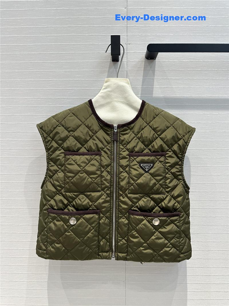 Pra*a quilted vest jacket replica clothes