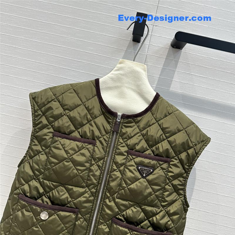 Pra*a quilted vest jacket replica clothes