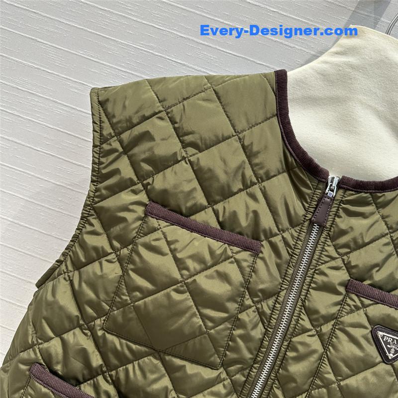 Pra*a quilted vest jacket replica clothes
