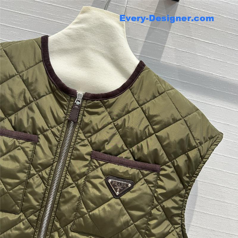 Pra*a quilted vest jacket replica clothes