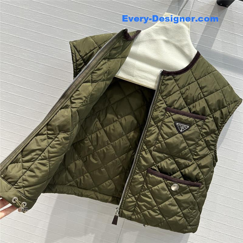 Pra*a quilted vest jacket replica clothes