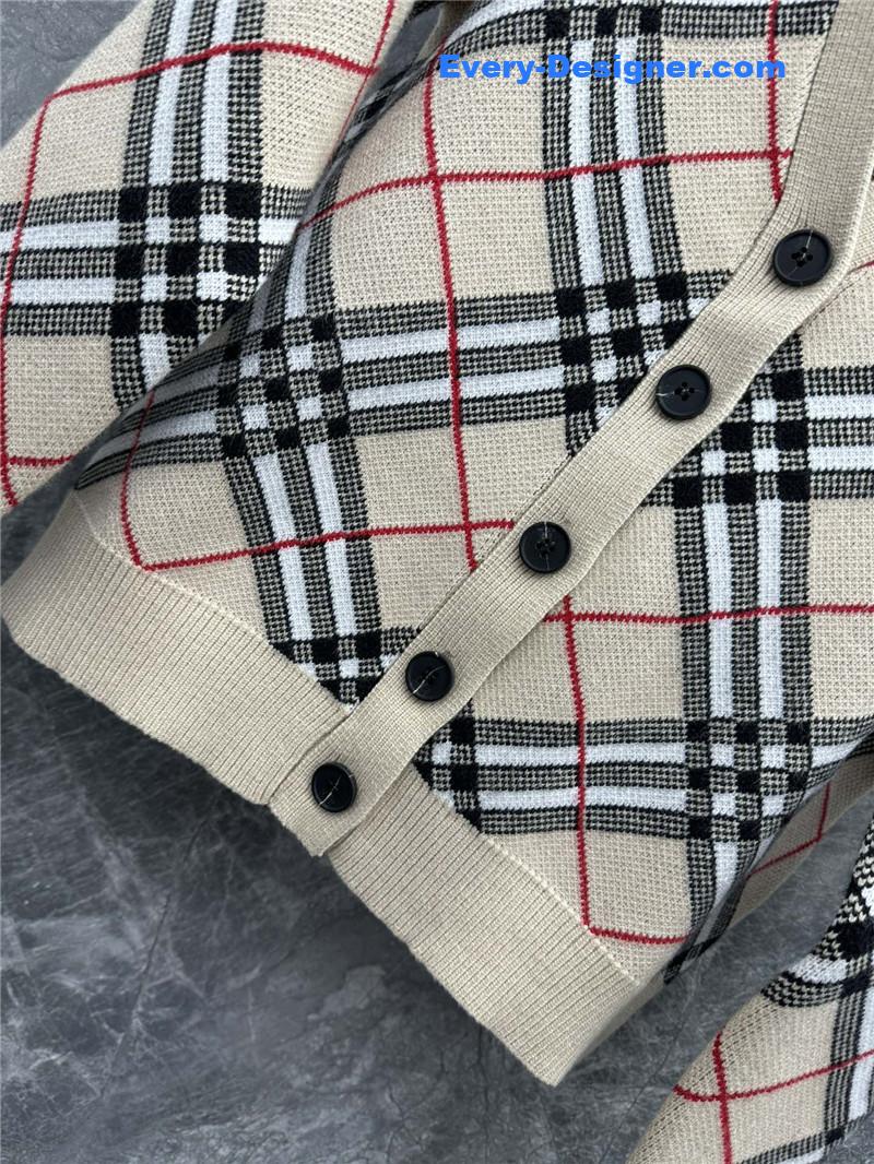 Bv*b*rry classic check knitted cardigan replicas clothes