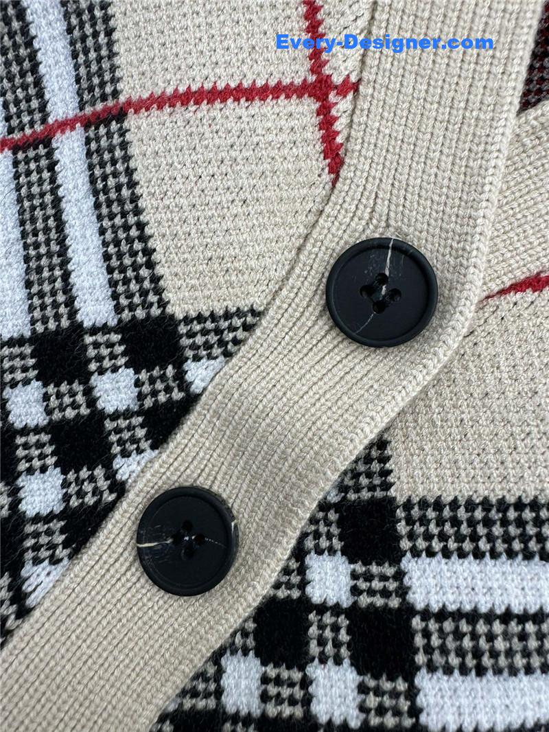 Bv*b*rry classic check knitted cardigan replicas clothes