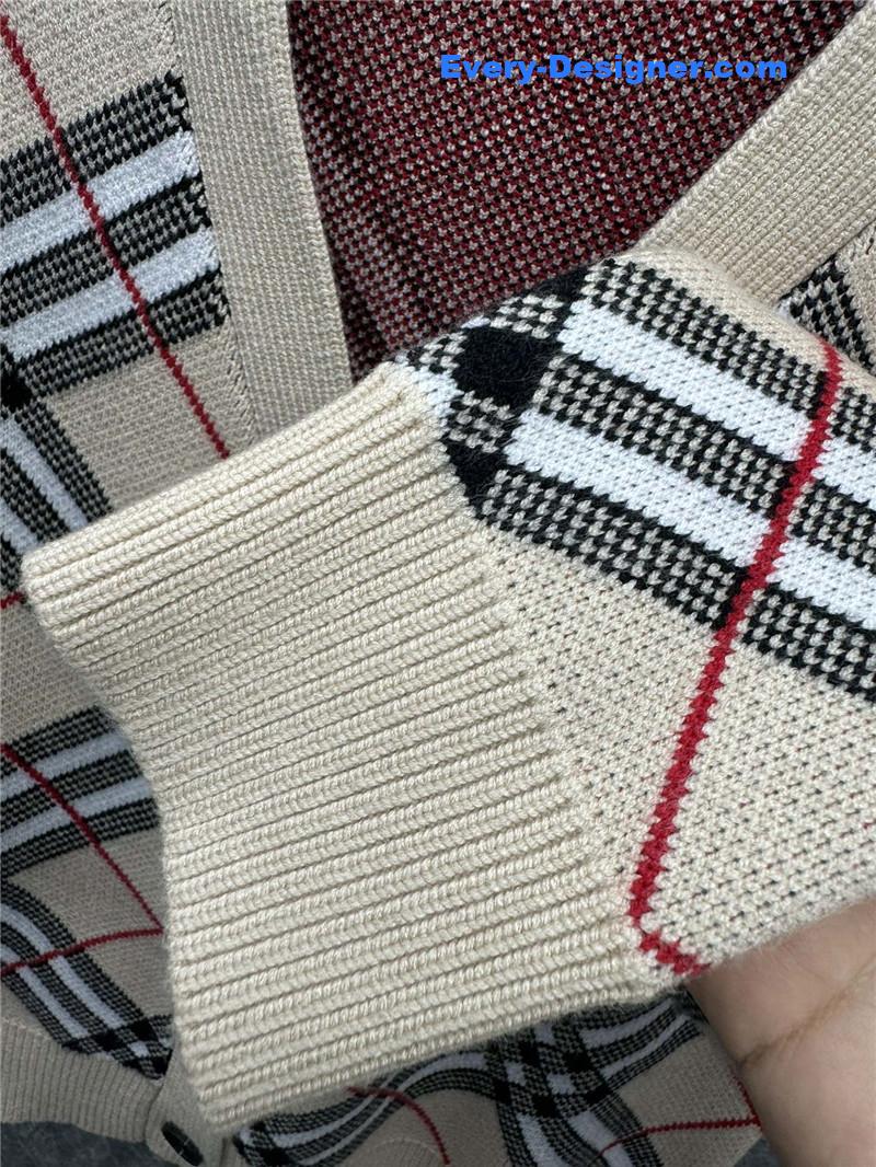 Bv*b*rry classic check knitted cardigan replicas clothes