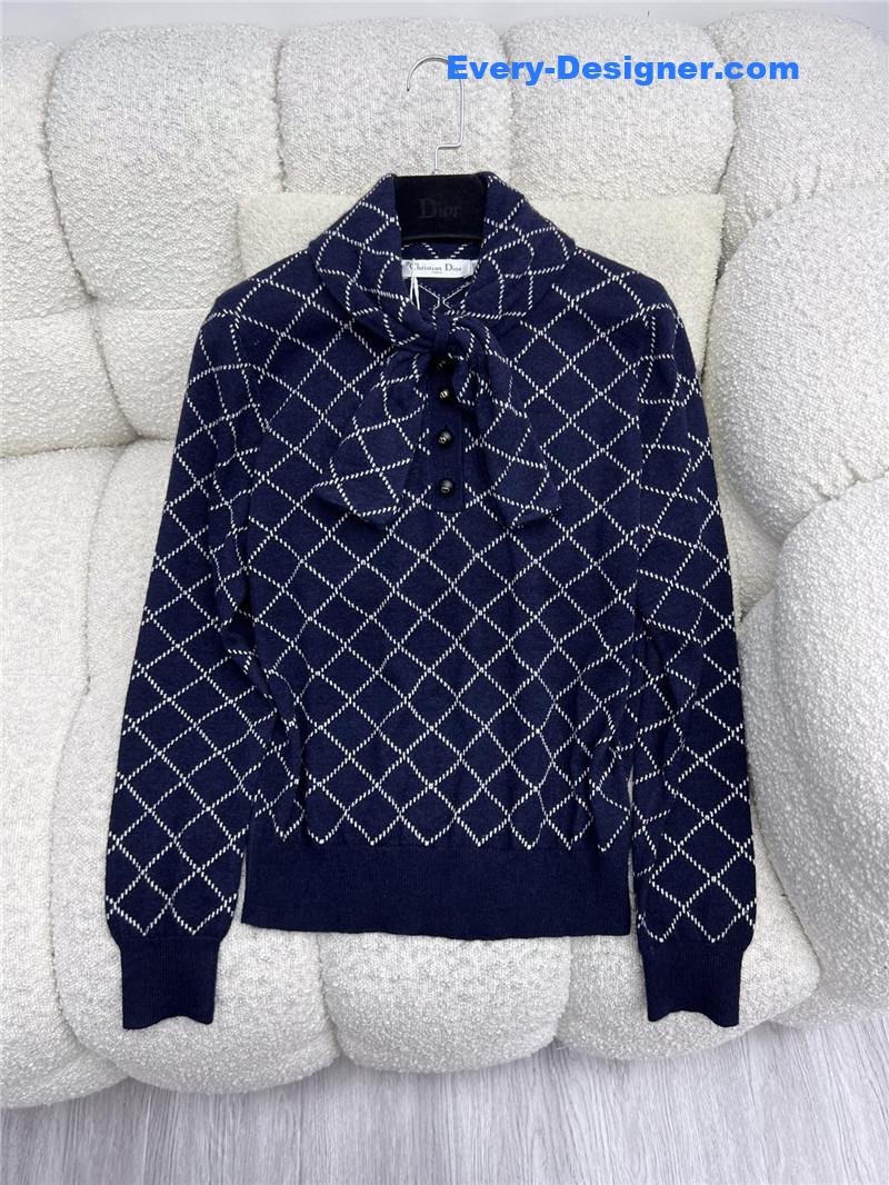 d10r bow D1am0nd sweater replicas clothes