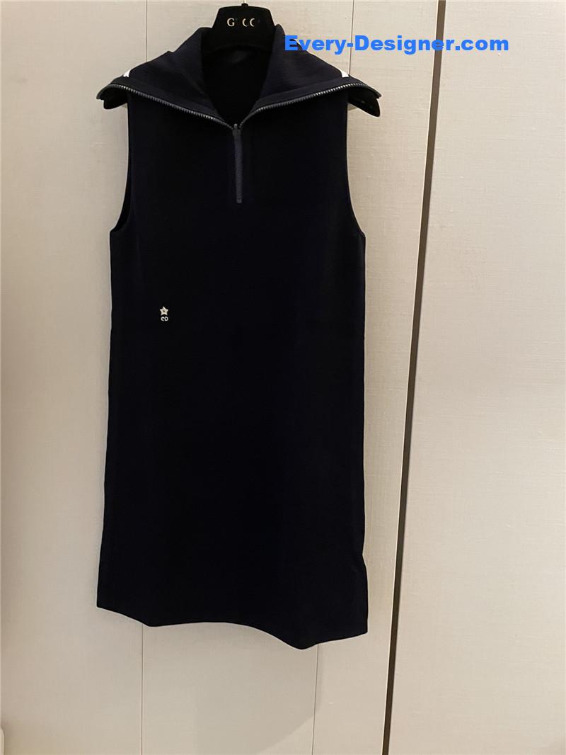 D10r navy collar knitted dress cheap replica designer clothes