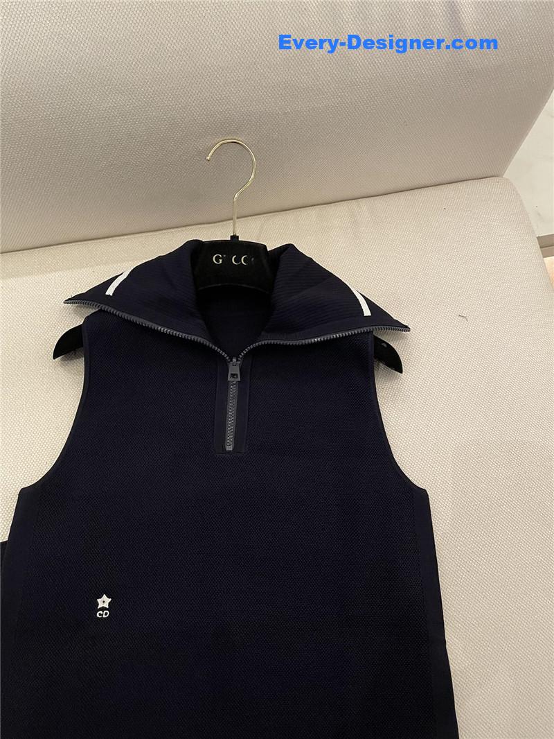 D10r navy collar knitted dress cheap replica designer clothes