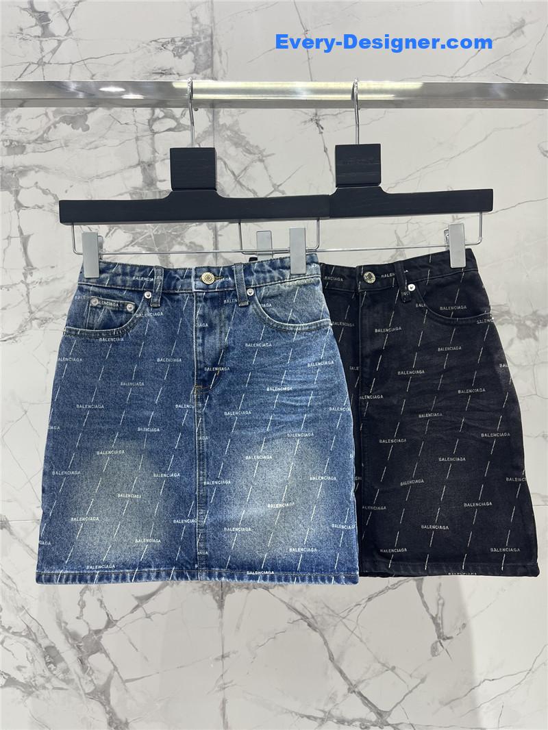 Ba1en*iaga washed distressed denim skirt replica clothing sites