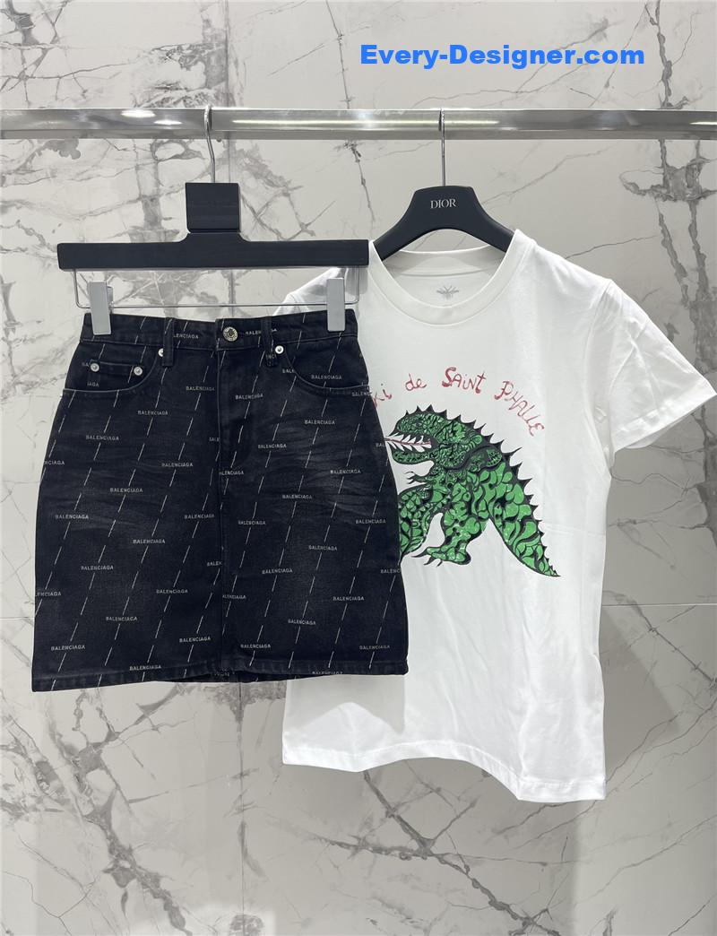 Ba1en*iaga washed distressed denim skirt replica clothing sites