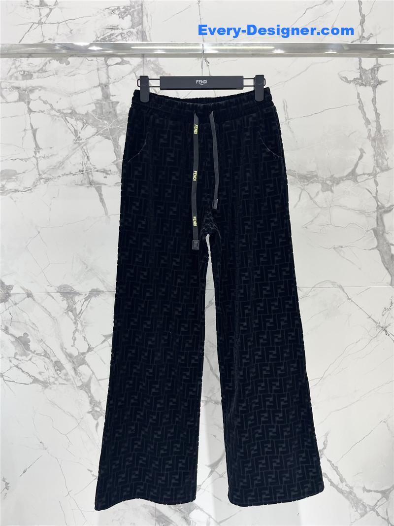 F**di slim letter jacquard casual pants replica clothing sites