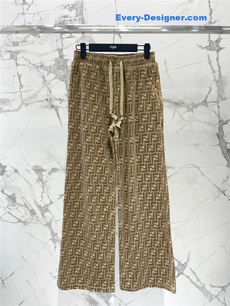 F**di slim letter jacquard casual pants replica clothing sites