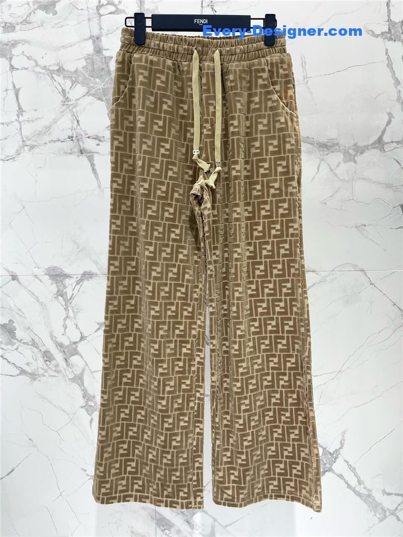 F**di slim letter jacquard casual pants replica clothing sites