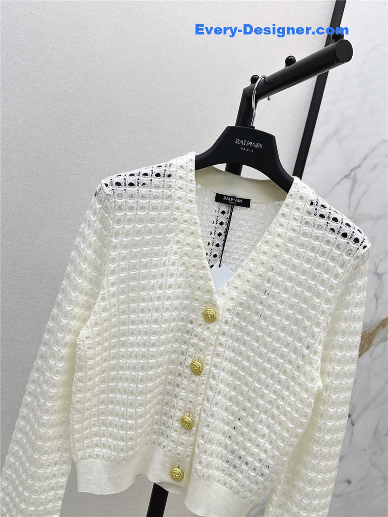 Balmain hollow knit cardigan replica clothes