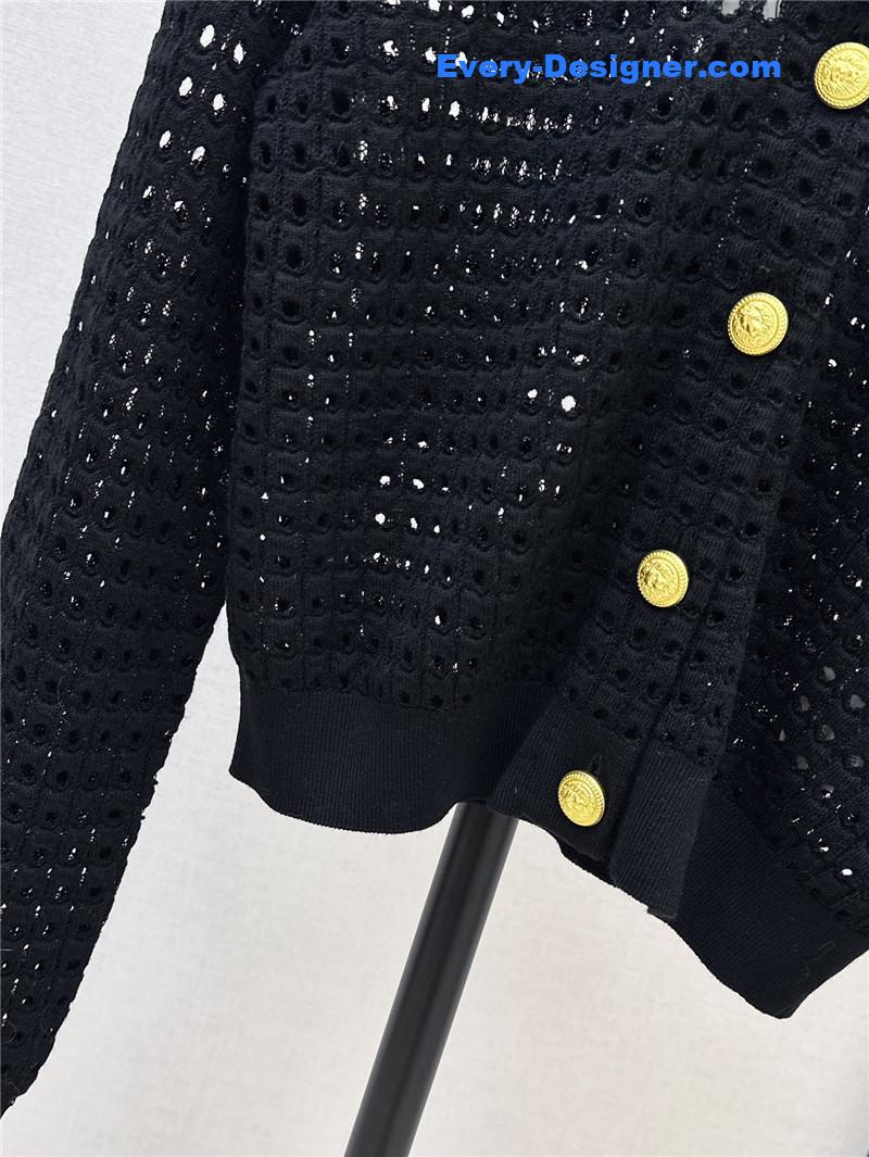 Balmain hollow knit cardigan replica clothes