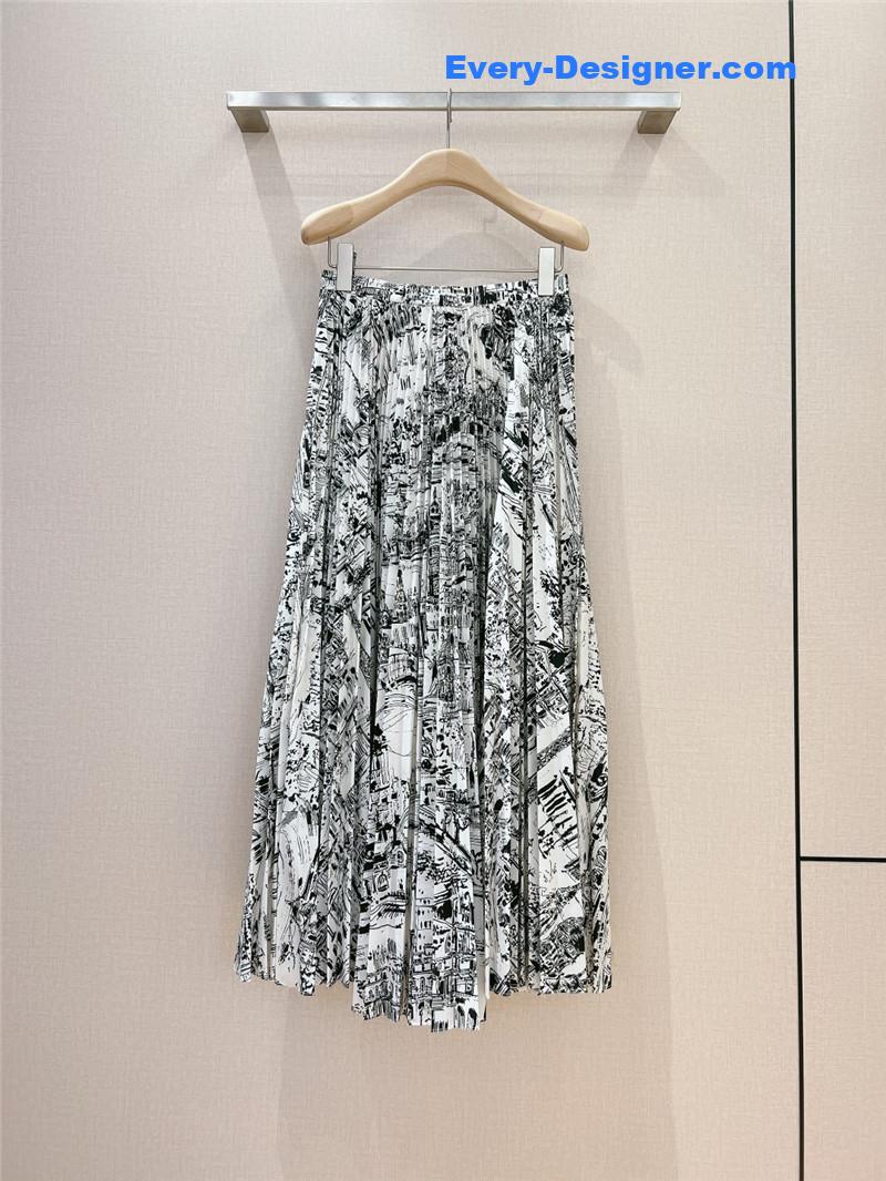 D10r ink paris city pleated skirt replica clothes