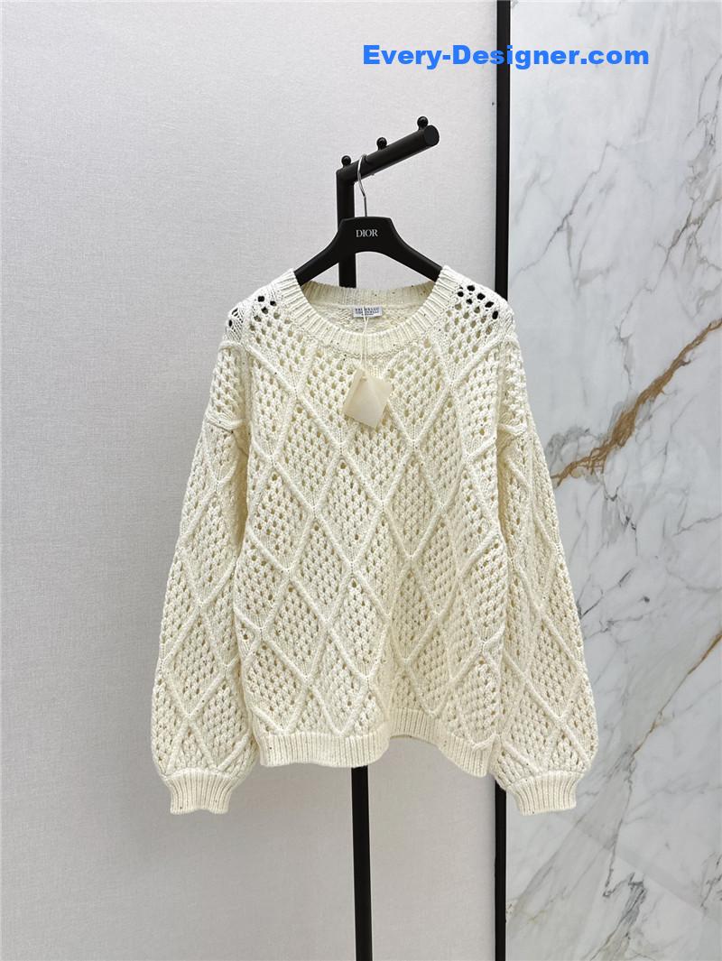 bc D1am0nd hollow crochet round neck sweater replica clothes