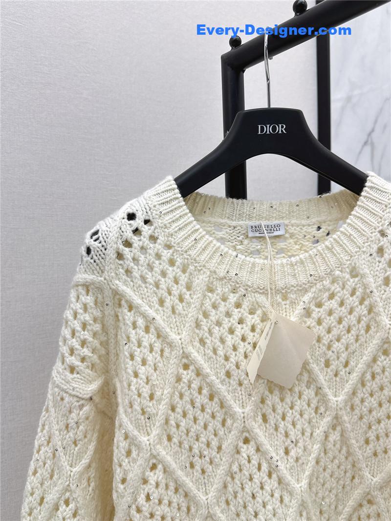 bc D1am0nd hollow crochet round neck sweater replica clothes