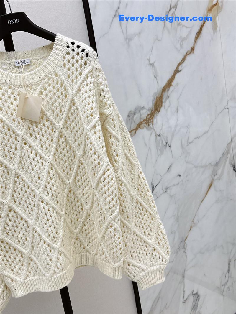 bc D1am0nd hollow crochet round neck sweater replica clothes