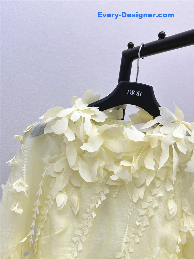 zimm 3D flower decoration top replica designer clothes