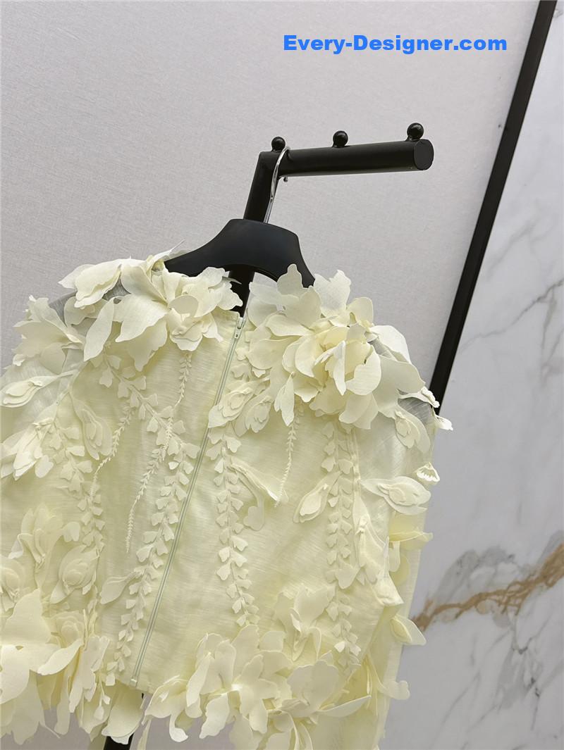 zimm 3D flower decoration top replica designer clothes