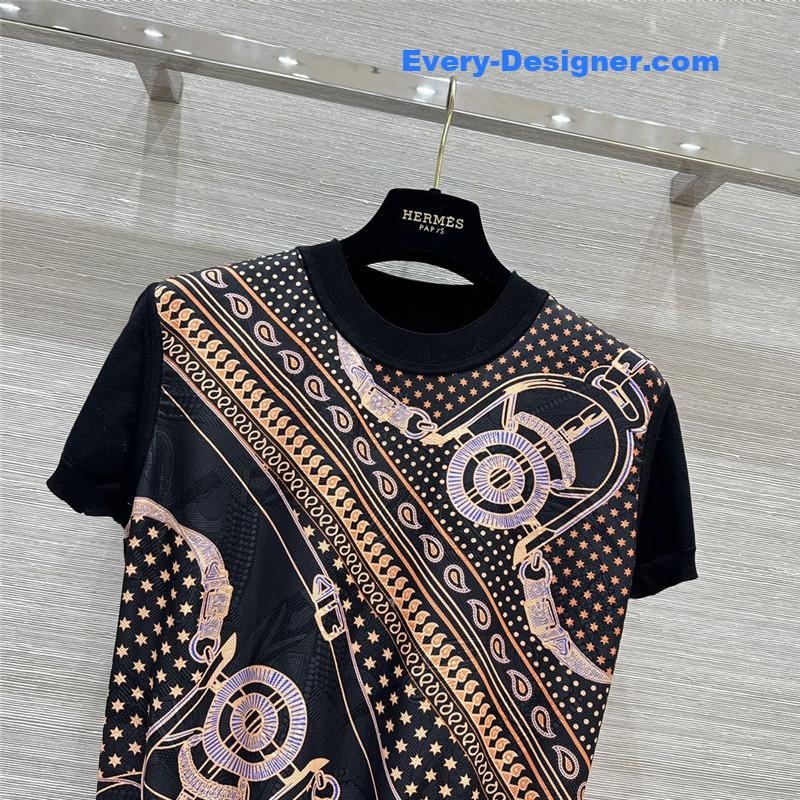 H**me5 silk cashmere short-sleeved top replica clothes