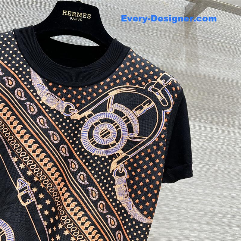 H**me5 silk cashmere short-sleeved top replica clothes