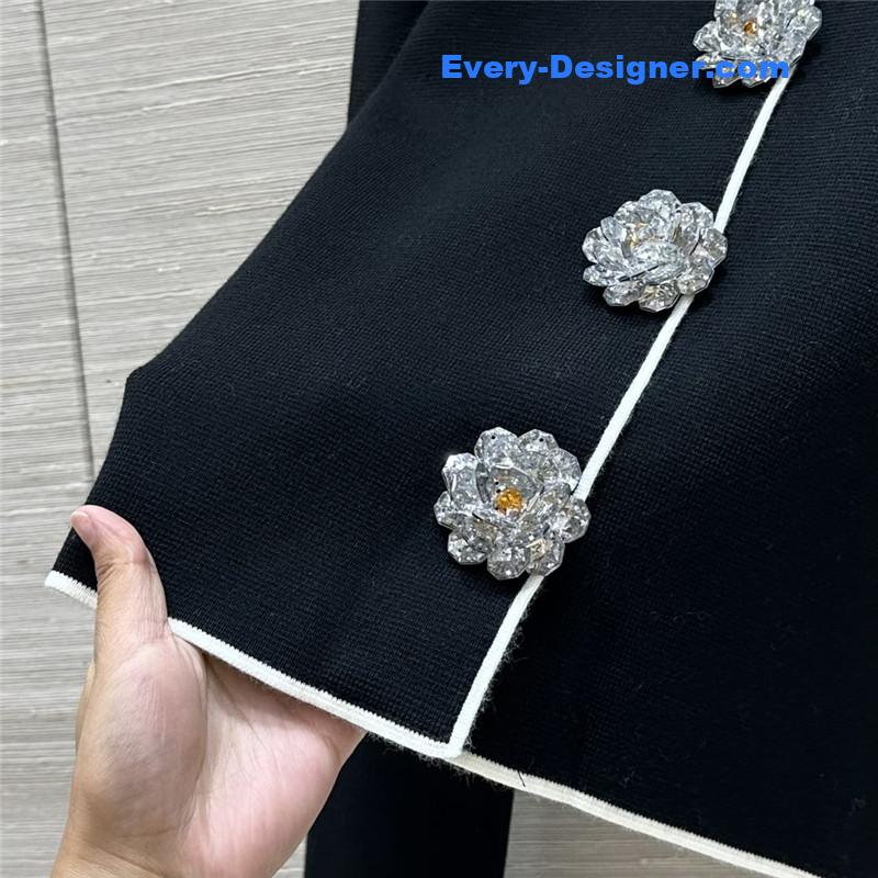 Ch**el floral button crew neck cardigan replica d&g clothing