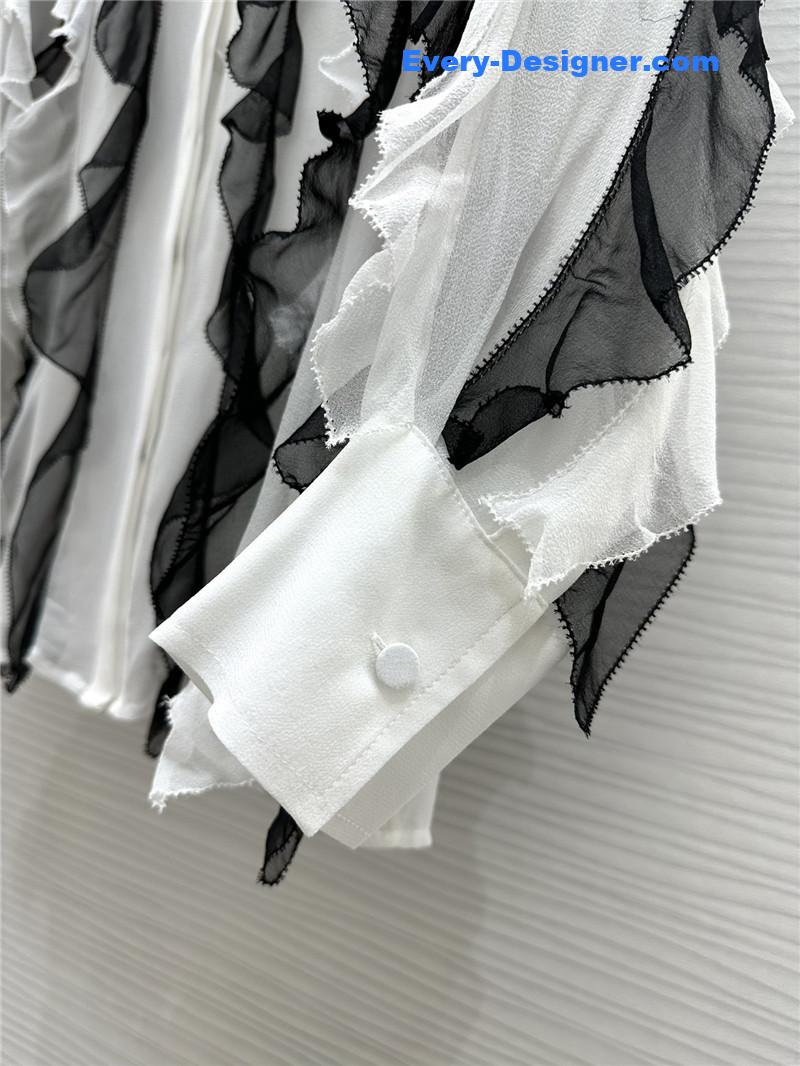 Va1e*ntin0 ruffle trim silk shirt replica d&g clothing