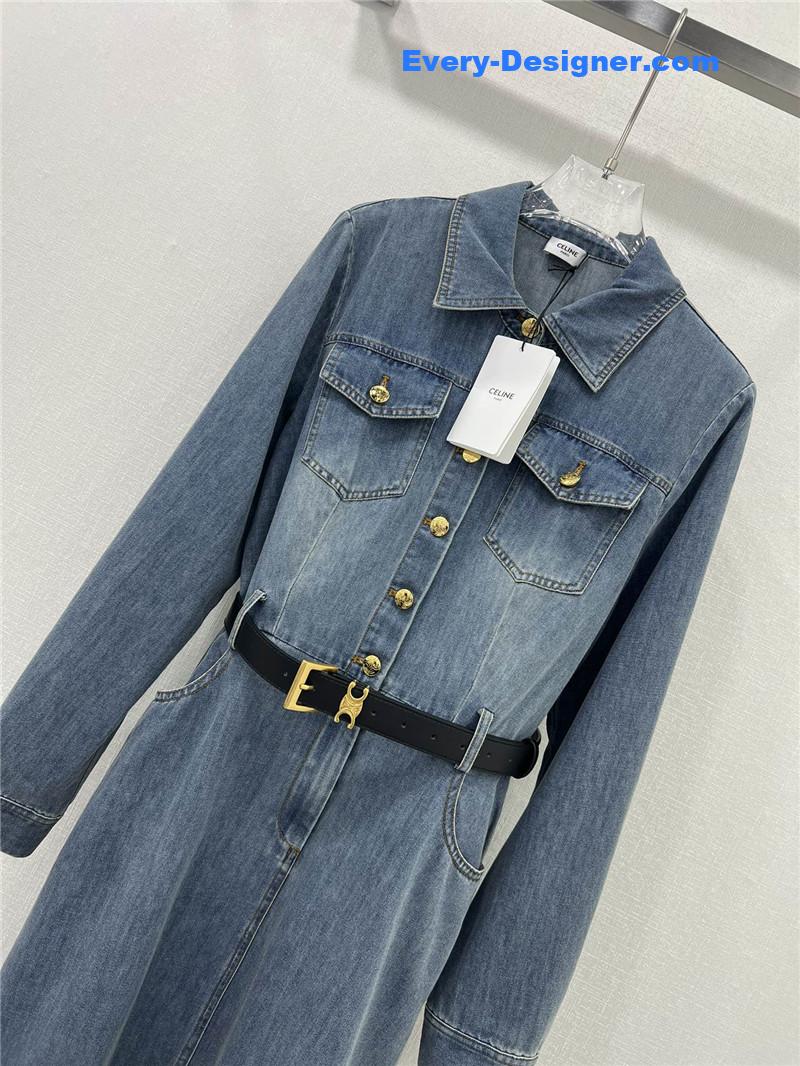 Ce1i*e denim long sleeve dress replica clothing sites