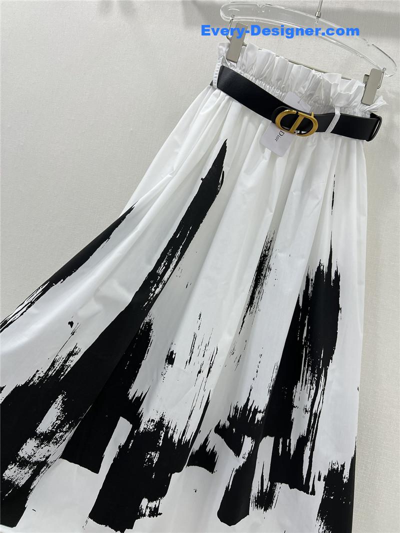 D10r pleated ink painting long skirt replica d&g clothing