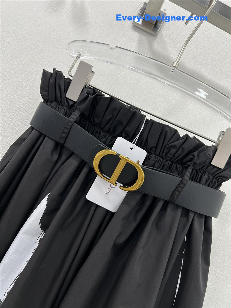 D10r pleated ink painting long skirt replica d&g clothing