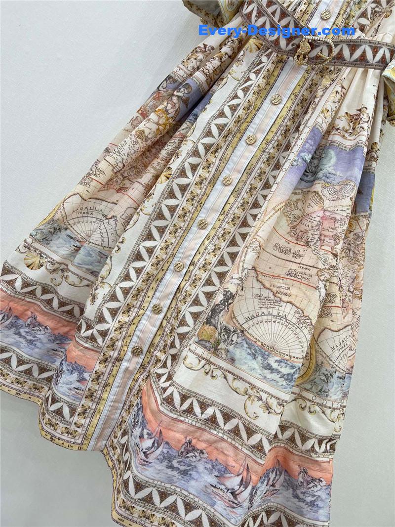 zimm v-neck puff sleeve long dress replica clothing sites